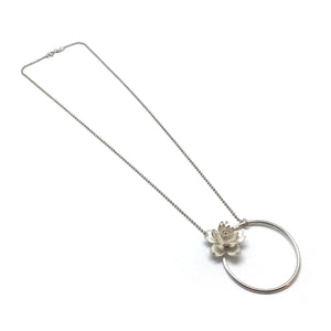 Circle Cherry Blossom Necklace-Necklaces-Huiyu Chiu-Pistachios