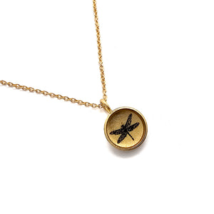 Circle Dragonfly Necklace-Necklaces-Anna Bankuti-Pistachios