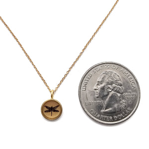 Circle Dragonfly Necklace-Necklaces-Anna Bankuti-Pistachios