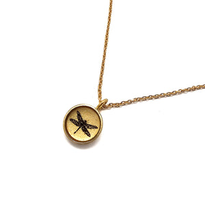 Circle Dragonfly Necklace-Necklaces-Anna Bankuti-Pistachios