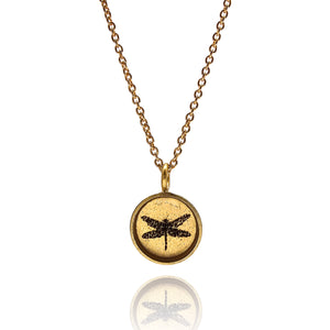 Circle Dragonfly Necklace-Necklaces-Anna Bankuti-Pistachios