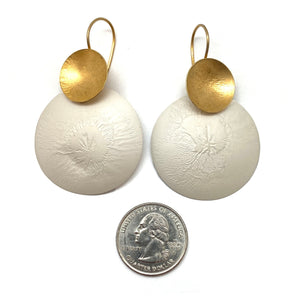 Circle Reticulated Silver and Gold Earrings-Earrings-Anna Krol-Pistachios