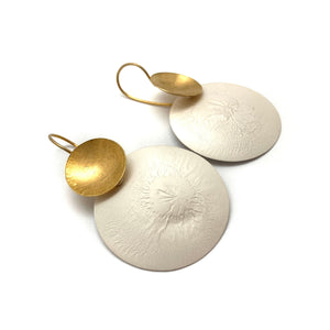 Circle Reticulated Silver and Gold Earrings-Earrings-Anna Krol-Pistachios