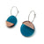 Circular Blue Mirror Earrings-Earrings-Marianne Villalobos-Pistachios