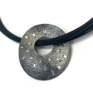 Circular Ice Pendant-Necklaces-Elizabeth Garvin-Pistachios