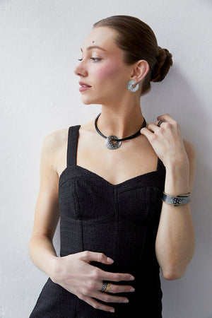 Circular Ice Pendant-Necklaces-Elizabeth Garvin-Pistachios