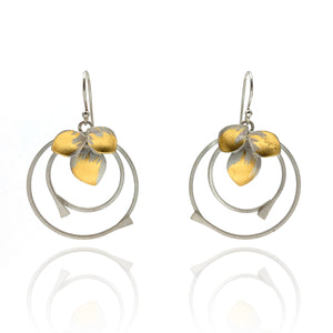 Circular Petal Dangle Earrings-Earrings-Judith Neugebauer-Pistachios
