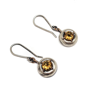 Citrine Domed Gemstone Earrings-Earrings-Joanna Gollberg-Pistachios