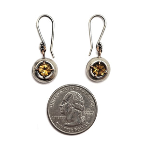 Citrine Domed Gemstone Earrings-Earrings-Joanna Gollberg-Pistachios