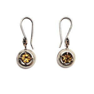 Citrine Domed Gemstone Earrings-Earrings-Joanna Gollberg-Pistachios
