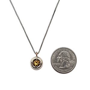 Citrine Domed Gemstone Pendant-Necklaces-Joanna Gollberg-Pistachios
