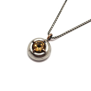 Citrine Domed Gemstone Pendant-Necklaces-Joanna Gollberg-Pistachios