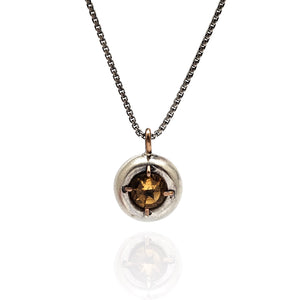 Citrine Domed Gemstone Pendant-Necklaces-Joanna Gollberg-Pistachios