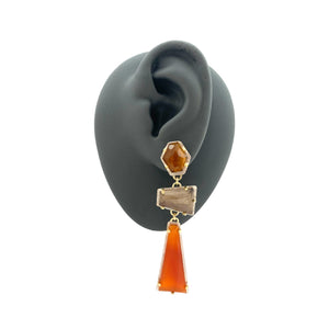Citrine, Quartz & Carnelian Earrings-Earrings-Heather Guidero-Pistachios