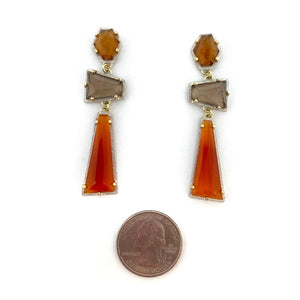 Citrine, Quartz & Carnelian Earrings-Earrings-Heather Guidero-Pistachios