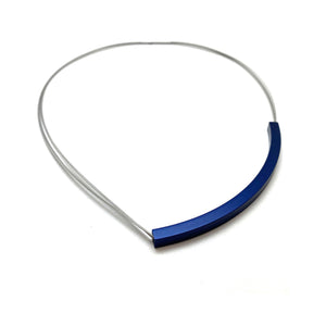 Classic Blue Anodized Aluminum V Necklace-Necklaces-Ursula Muller-Pistachios