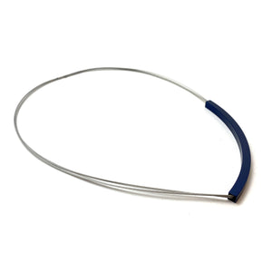 Classic Blue Anodized Aluminum V Necklace-Necklaces-Ursula Muller-Pistachios