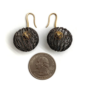 Cognac Diamond Crochet Earrings-Earrings-Sowon Joo-Pistachios