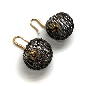 Cognac Diamond Crochet Earrings-Earrings-Sowon Joo-Pistachios