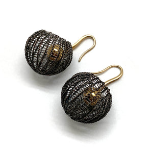 Cognac Diamond Crochet Earrings-Earrings-Sowon Joo-Pistachios