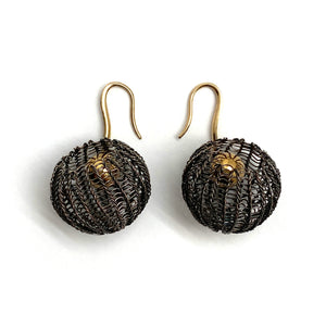 Cognac Diamond Crochet Earrings-Earrings-Sowon Joo-Pistachios