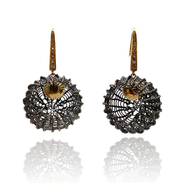 Cognac Diamond Crochet Earrings