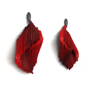 Comme duVitro with Oval Post - Red/Black-Earrings-Yong Joo Kim-Pistachios