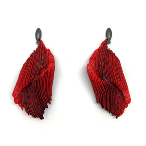 Comme duVitro with Oval Post - Red/Black-Earrings-Yong Joo Kim-Pistachios