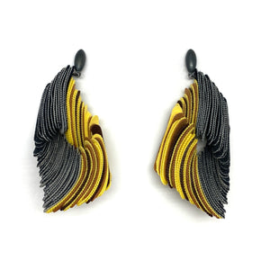 Comme duVitro with Oval Post - Yellow/Gray-Earrings-Yong Joo Kim-Pistachios