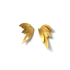 Concave Wing Earrings - Gold-Earrings-Oliwia Kuczynska-Pistachios