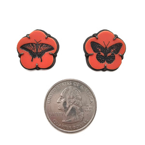 Coral Butterfly Earrings-Earrings-Kelly Jean Conroy-Pistachios