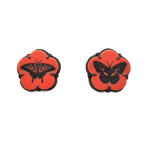 Coral Butterfly Earrings-Earrings-Kelly Jean Conroy-Pistachios