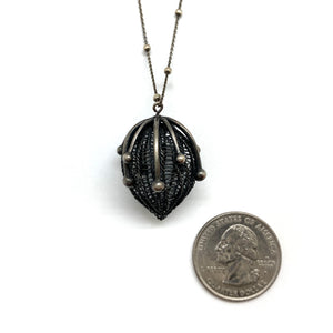 Crocheted Pendant Necklace-Necklaces-Sowon Joo-Pistachios