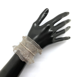 Crocheted Silver Iolite Cuff-Bracelets-Sowon Joo-Pistachios