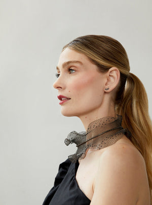 Crocheted Statement Collar Necklace-Necklaces-Sowon Joo-Pistachios