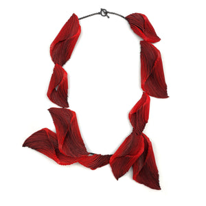 Crossing The Chasm Series - Red Necklace 1-Necklaces-Yong Joo Kim-Pistachios