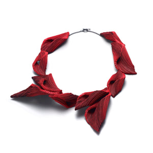 Crossing The Chasm Series - Red Necklace 1-Necklaces-Yong Joo Kim-Pistachios