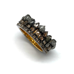 Crown Raw Diamond Ring-Rings-Amit Mangal-Pistachios