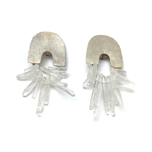 Crystal Icicle Arches - Clip-ons-Earrings-Heather Guidero-Pistachios