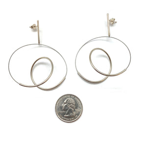 Curlicue Drop Earrings Medium - Sterling Silver-Earrings-Yoko Takirai-Pistachios