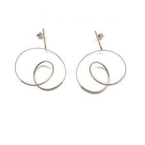 Curlicue Drop Earrings Medium - Sterling Silver-Earrings-Yoko Takirai-Pistachios