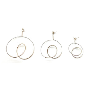 Curlicue Drop Earrings Medium - Sterling Silver-Earrings-Yoko Takirai-Pistachios