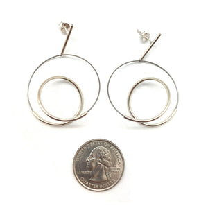 Curlicue Drop Earrings Small - Sterling Silver-Earrings-Yoko Takirai-Pistachios