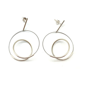 Curlicue Drop Earrings Small - Sterling Silver-Earrings-Yoko Takirai-Pistachios