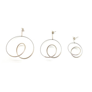Curlicue Drop Earrings Small - Sterling Silver-Earrings-Yoko Takirai-Pistachios