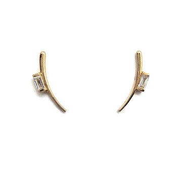 Curved Bar Diamond Studs