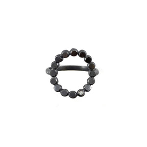 Curved Dot Diamond Ring-Rings-Elisa Bongfeldt-Pistachios