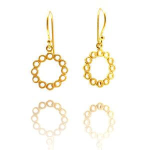 Cut Out Circle Earrings - Gold-Earrings-Manuela Carl-Pistachios