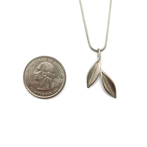 Dancing in the Wind Two Leaf Necklace-Necklaces-Huiyu Chiu-Pistachios