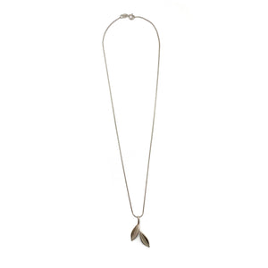 Dancing in the Wind Two Leaf Necklace-Necklaces-Huiyu Chiu-Pistachios